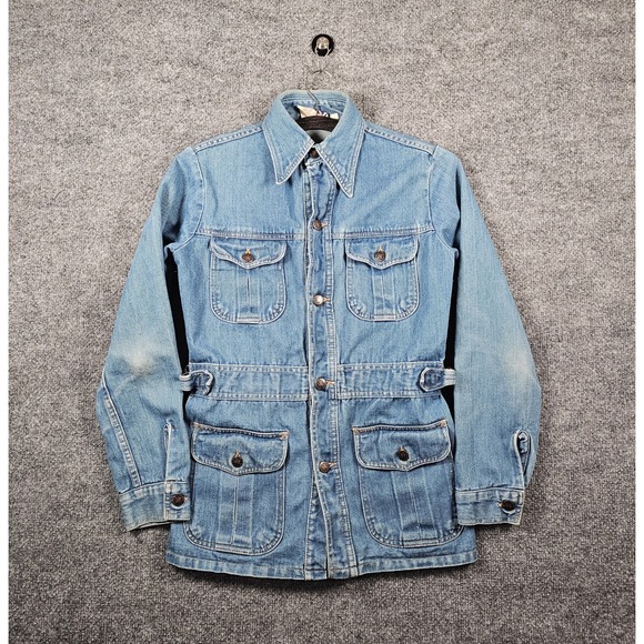 brittania Jackets & Blazers - Vintage 1970's Brittania Sportswear 4 Front Pocket Denim Jean Shirt Jacket Sz S